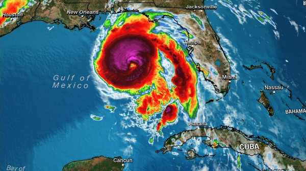 Weather Image of Hurricane Michael over the Florida Panhandle.