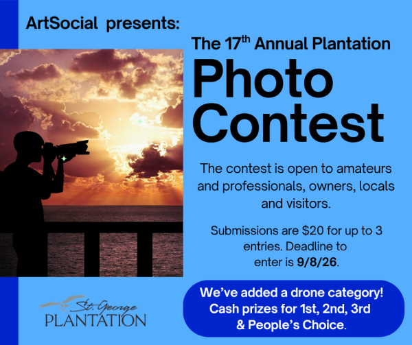 Man shooting sunset. Photo Contest promotional with blue background.